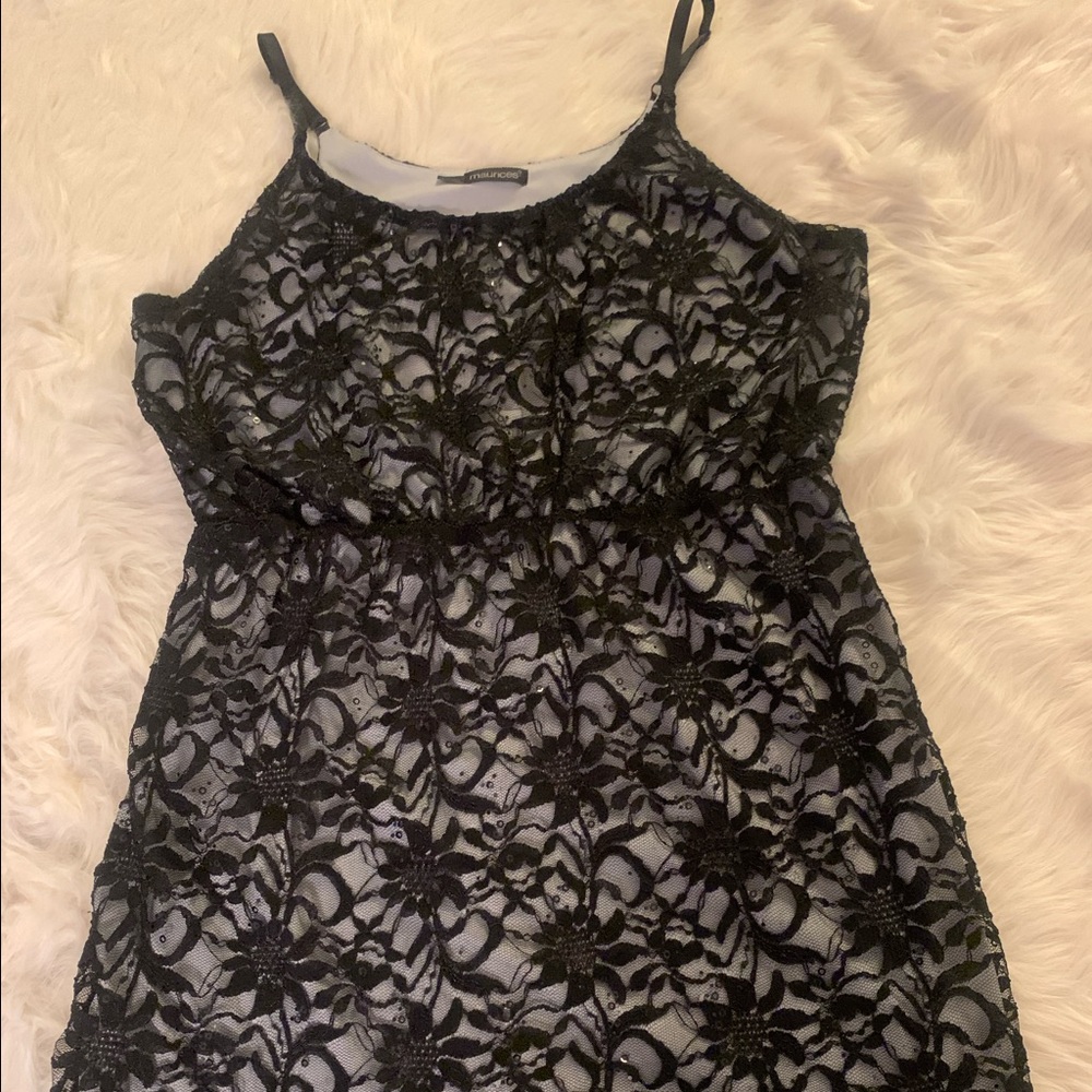 Maurice’s, lace and shell blue and black dress
